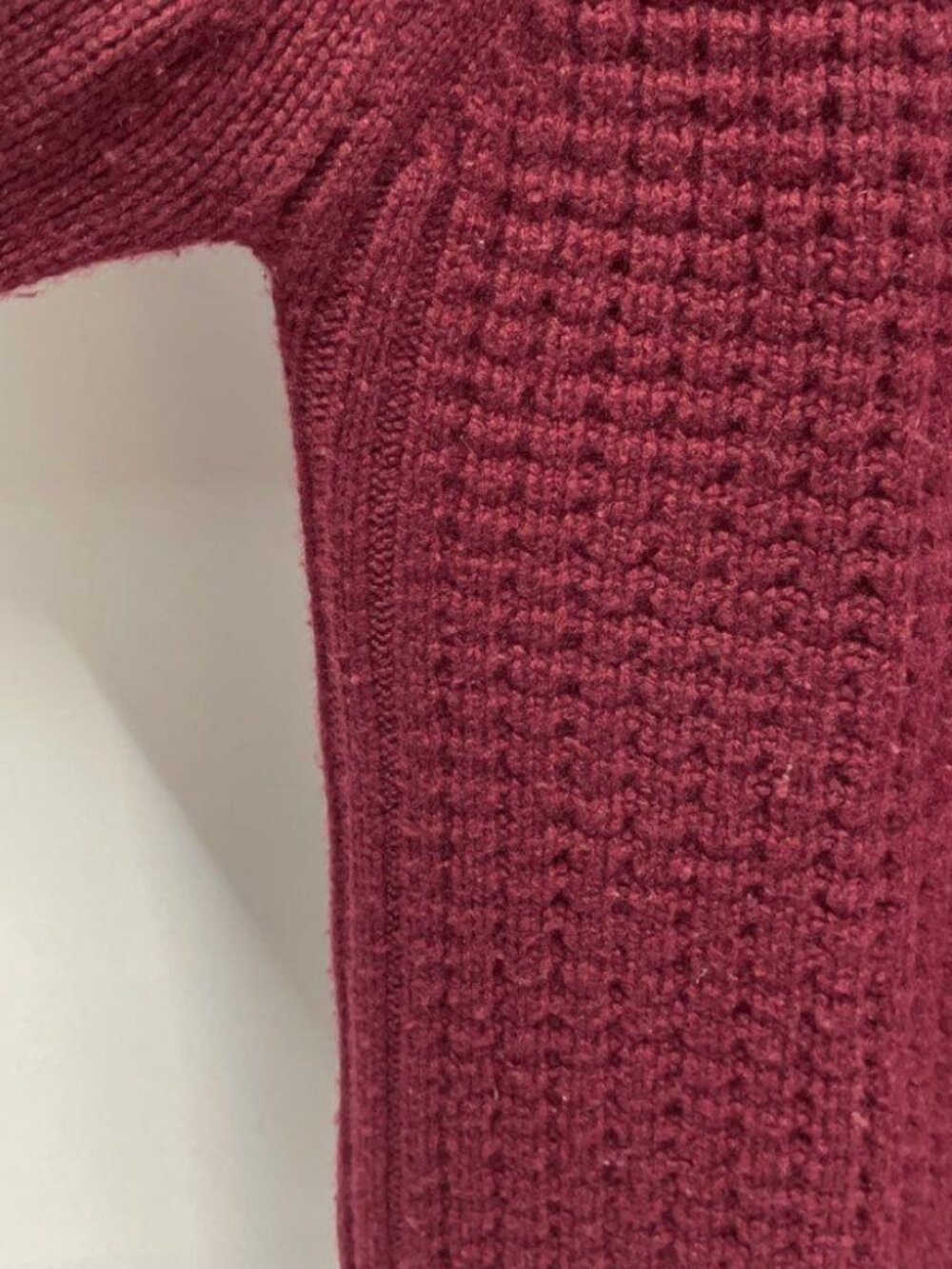Nili Lotan Houston Cashmere Waffle Turtleneck Sweater Burgundy M - Picture 5 of 9